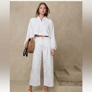 NEW: HIGH-RISE WIDE-LEG CROPPED JEAN size 8 (29)